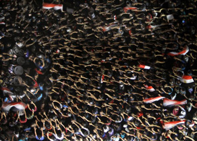 Người Ai Cập biểu tình ở Quảng trường Tahrir.
